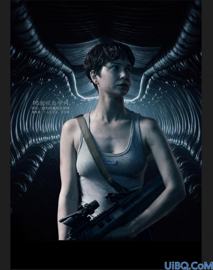 场景合成，用Photoshop合成电影《异形契约》暗黑魔幻场合