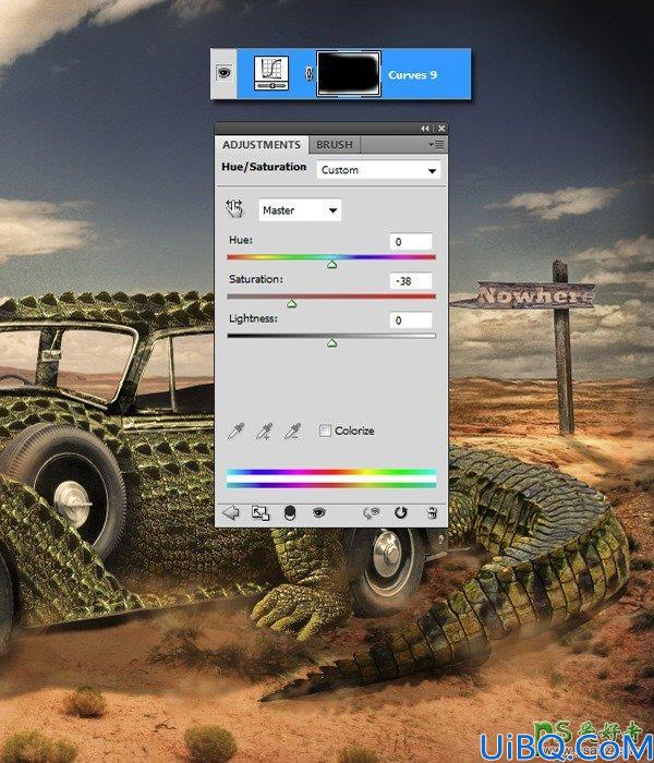 Photoshop合成教程：把鳄鱼和汽车完美的融合起来合成出超酷的鳄鱼汽车