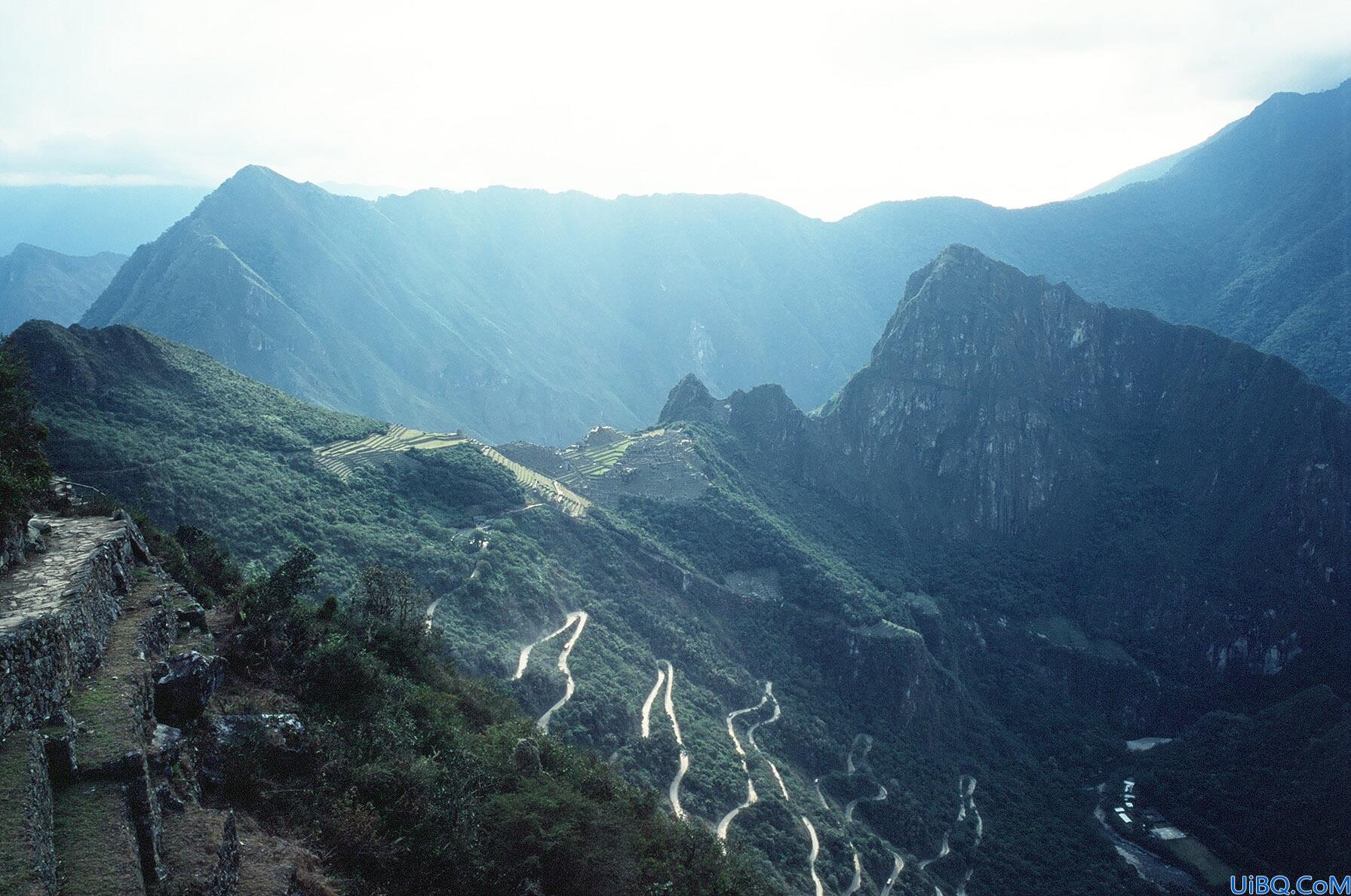 场景合成，合成落日山峰场景