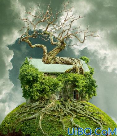 Photoshop合成空中树屋场景教程