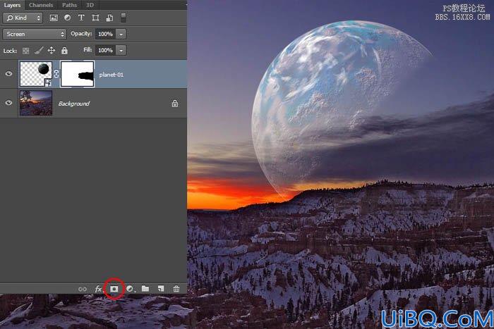Photoshop照片合成:添加星球背景