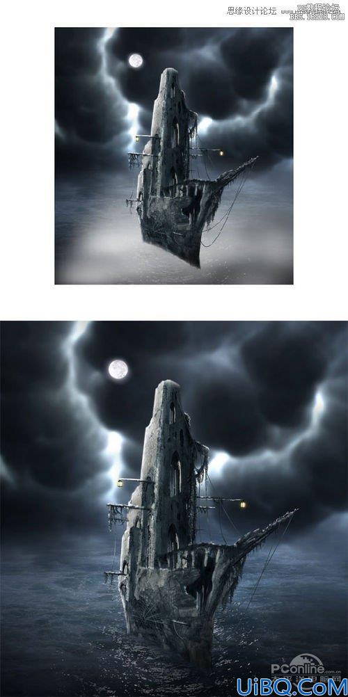 Photoshop合成幽灵鬼船场景
