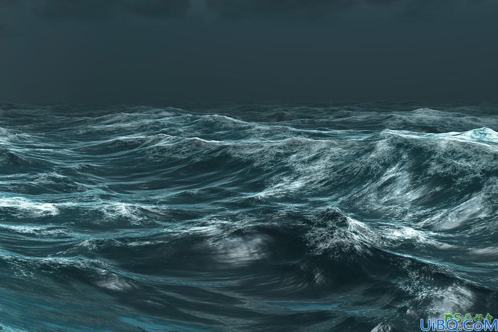 Photoshop创意合成惊涛骇浪中航行的邮轮场景，海浪中的安全航线