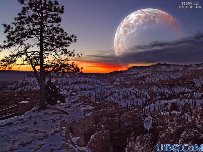 Photoshop照片合成:添加星球背景