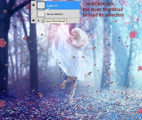 Photoshop合成森林中跳舞的美女场景