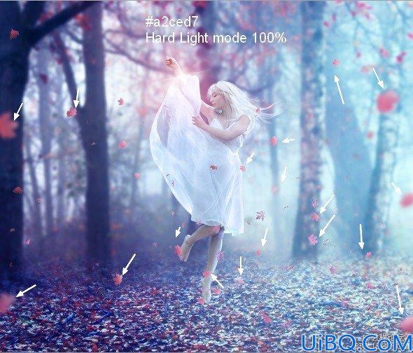 Photoshop合成森林中跳舞的美女场景