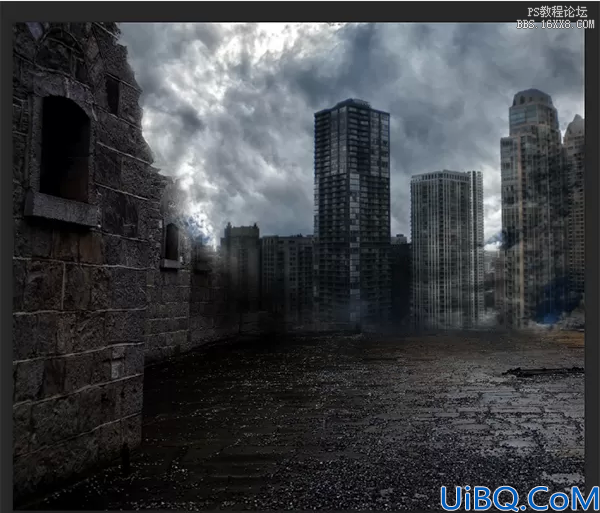 Photoshop cs6合成城中战场场景教程