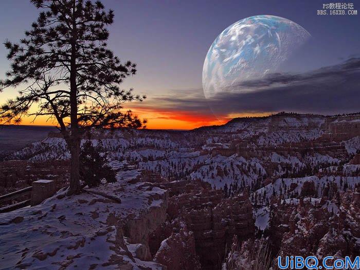 Photoshop照片合成:添加星球背景