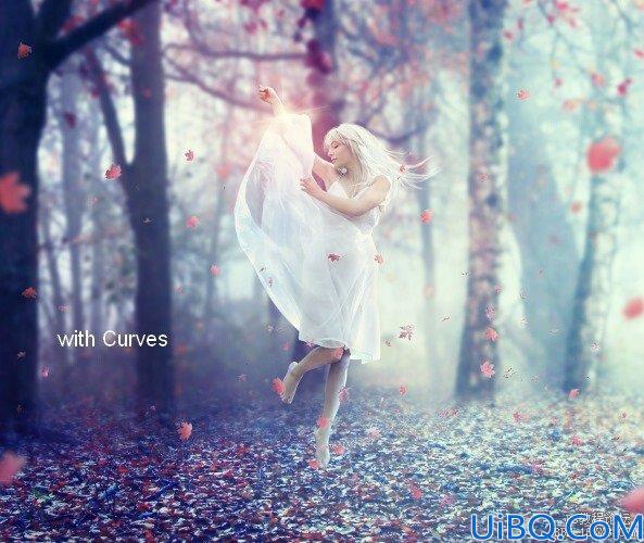 Photoshop合成森林中跳舞的美女场景