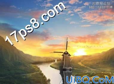 Photoshop合成风车谷场景教程