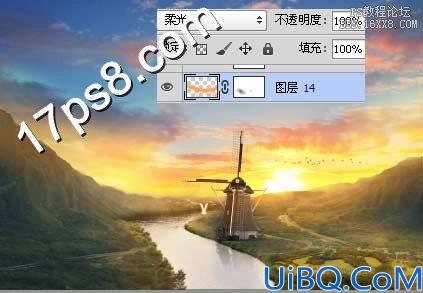 Photoshop合成风车谷场景教程
