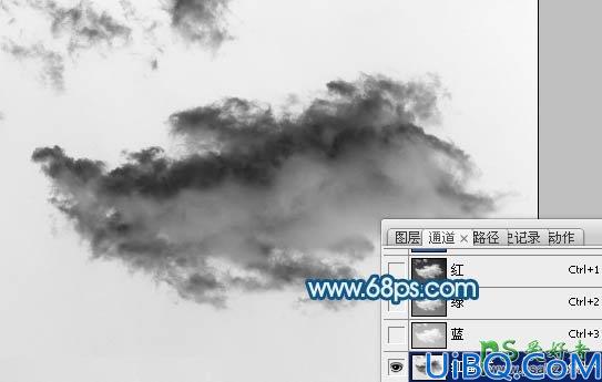 Photoshop创意合成云彩组成的飞鹰图片，天空中的云朵飞鹰霸气图