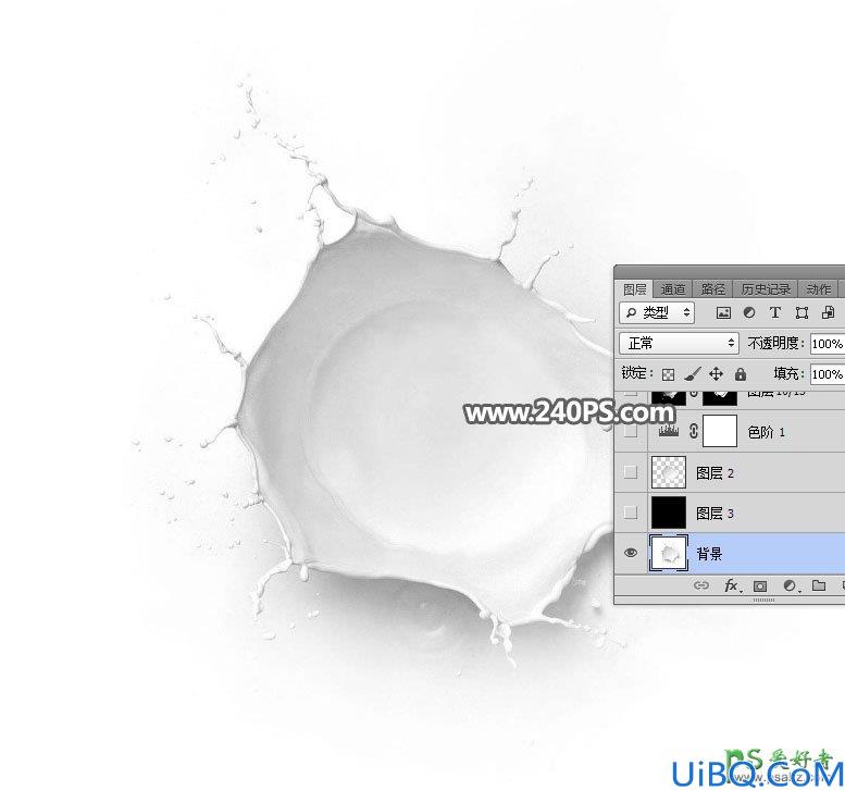 Photoshop创意合成坠入绿色油漆中的青苹果，苹果掉入绿色液体瞬