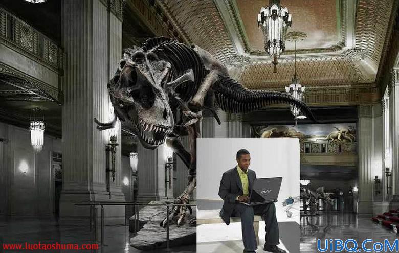 Photoshop打造恐龙博物馆室内效果数码后期合成