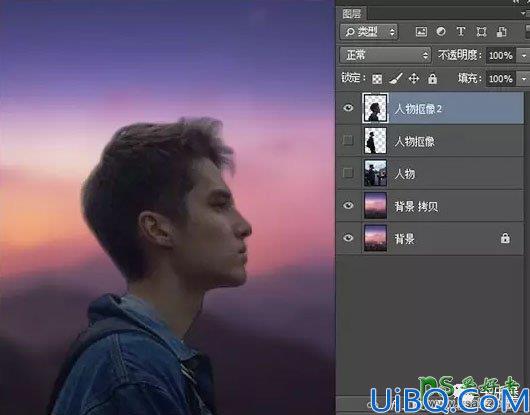 Photoshop合成教程：把人物头像剪影与飞鸟完美结合，打造出二次曝光作品