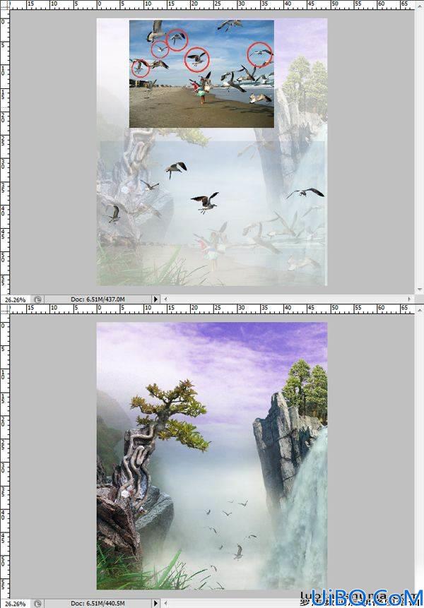 Photoshop合成山崖场景图片