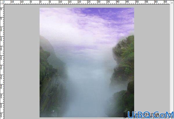 Photoshop合成山崖场景图片