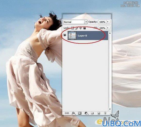Photoshop合成白色长裙美女教程