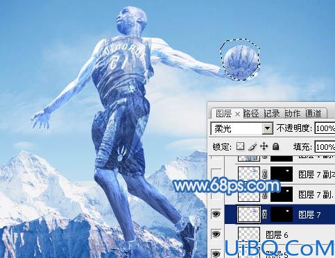 冰雪效果，Photoshop合成篮球冰人