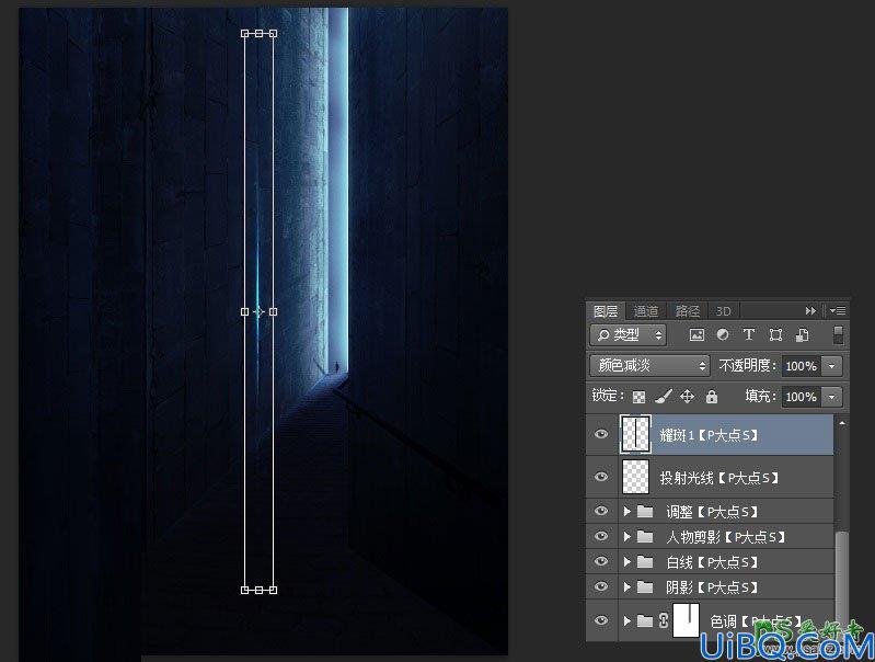 Photoshop合成科幻电影中幽暗神秘人房屋场景图片，神秘房间效果