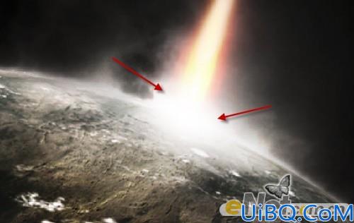 Photoshop合成流星撞击星球场景
