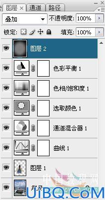 Photoshop照片合成岸边女孩