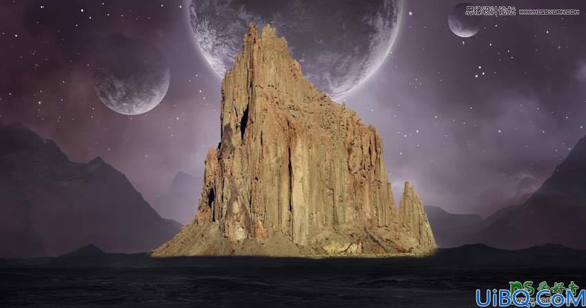Photoshop合成科幻类电影中非常唯美的宇宙星空风景图像