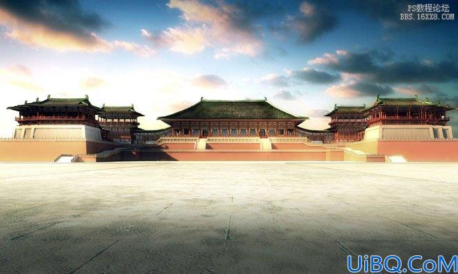 Photoshop合成传说中的天宫图