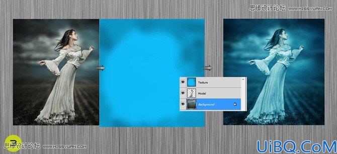 Photoshop合成手拿剑的女巫师施展巫术场景