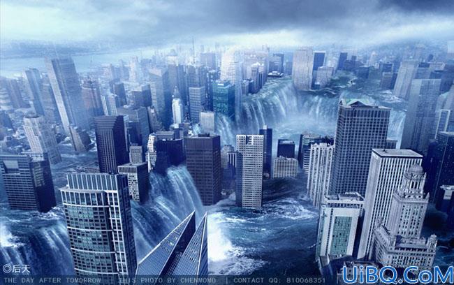 Photoshop合成被水淹没的城市教程