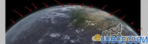Photoshop合成流星撞击星球场景