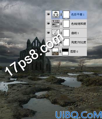 用Photoshop合成沼泽城堡