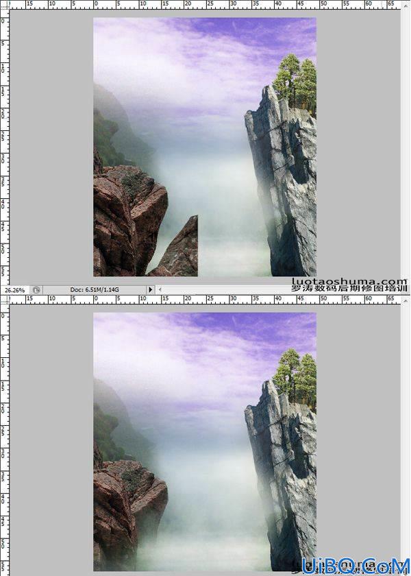 Photoshop合成山崖场景图片