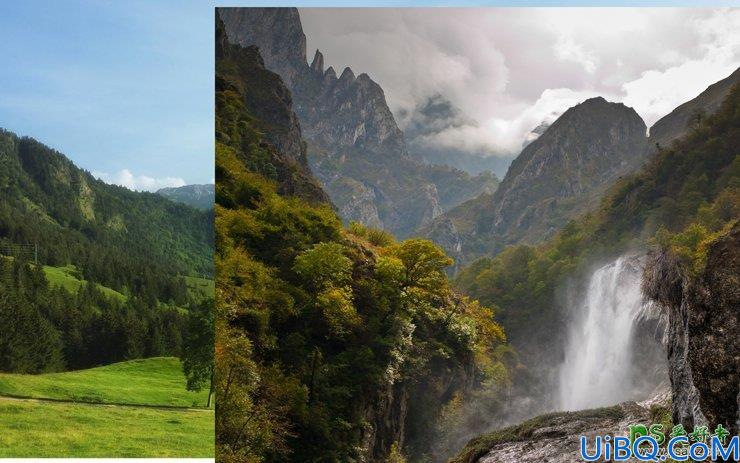Photoshop创意合成唯美日出风格的大峡谷风景大片，唯美的峡谷。
