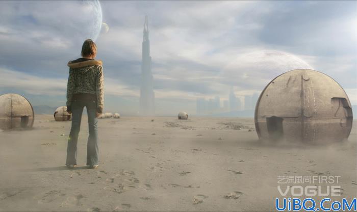 Photoshop场景合成：外星战场