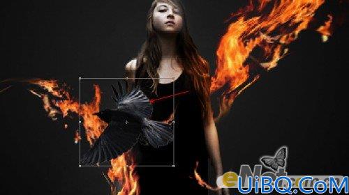 Photoshop合成烈火美女效果图