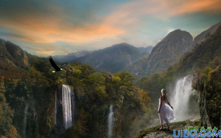 Photoshop创意合成唯美日出风格的大峡谷风景大片，唯美的峡谷。