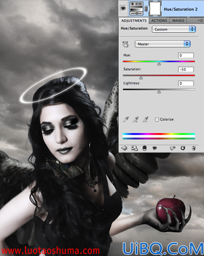 Photoshop合成手拿苹果的堕落天使后期修图教程