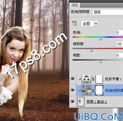 用Photoshop合成森林中女孩教程