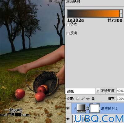 用Photoshop合成月光下情侣亲吻场景