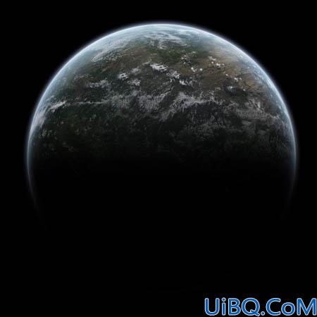 Photoshop合成流星撞击星球场景