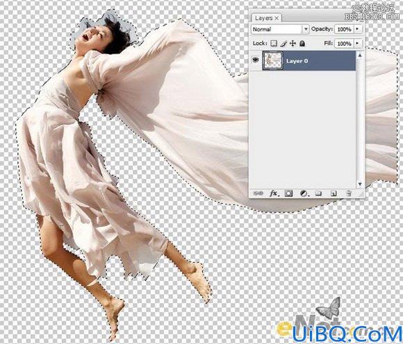 Photoshop合成白色长裙美女教程