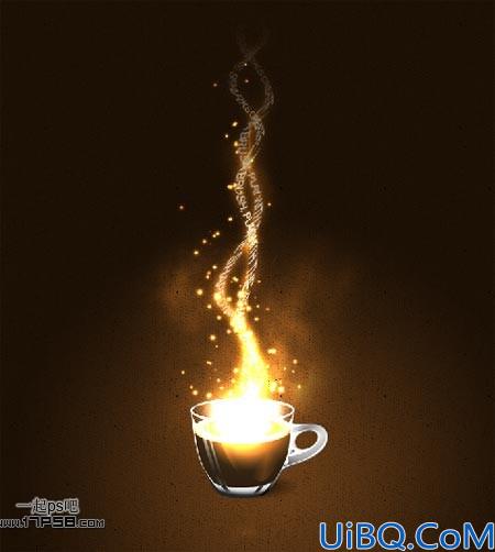用Photoshop合成光影动感咖啡杯