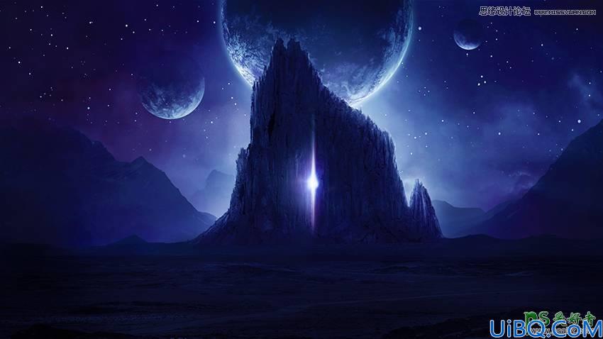 Photoshop合成科幻类电影中非常唯美的宇宙星空风景图像