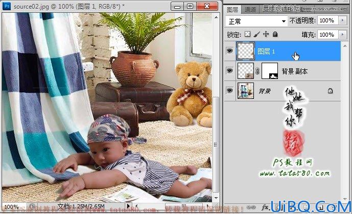 Photoshop照片合成超酷的宝宝百日照