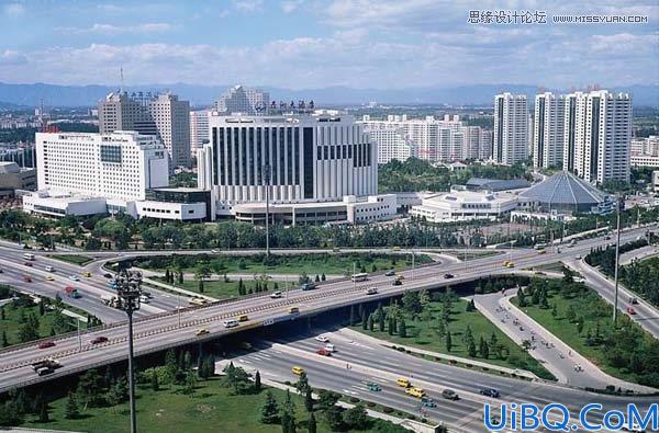Photoshop合成城中哥斯拉