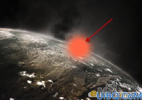 Photoshop合成流星撞击星球场景