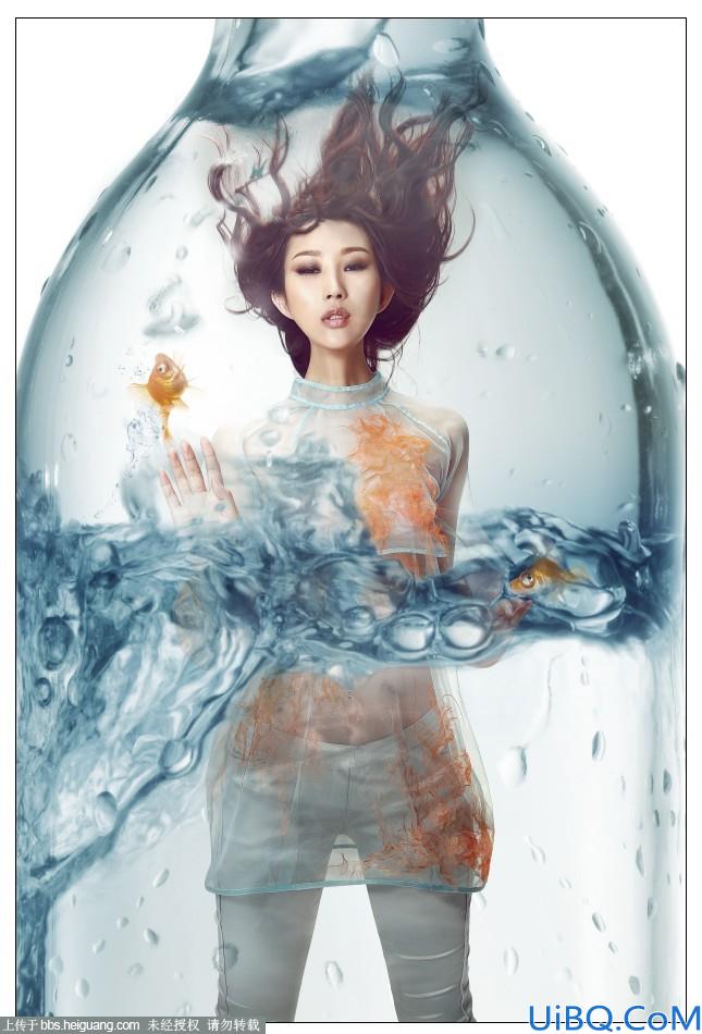 Photoshop创意打造玻璃瓶中的世界:人像后期合