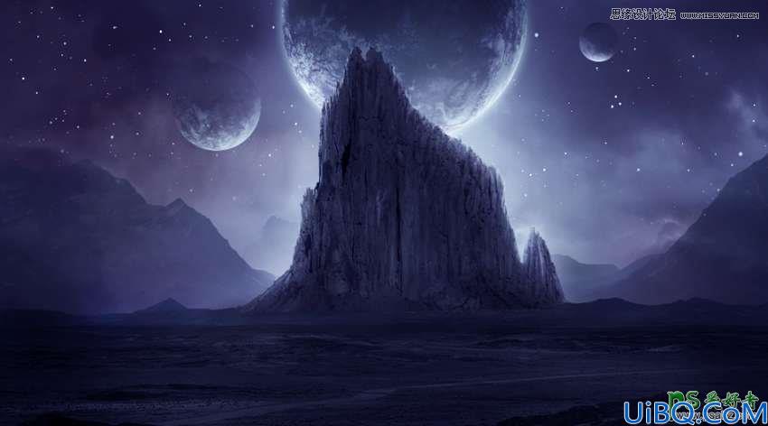 Photoshop合成科幻类电影中非常唯美的宇宙星空风景图像