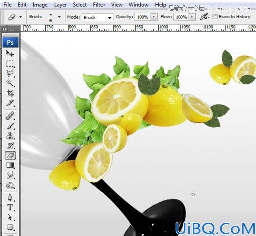 Photoshop合成漂浮在花藤中的创意杯子